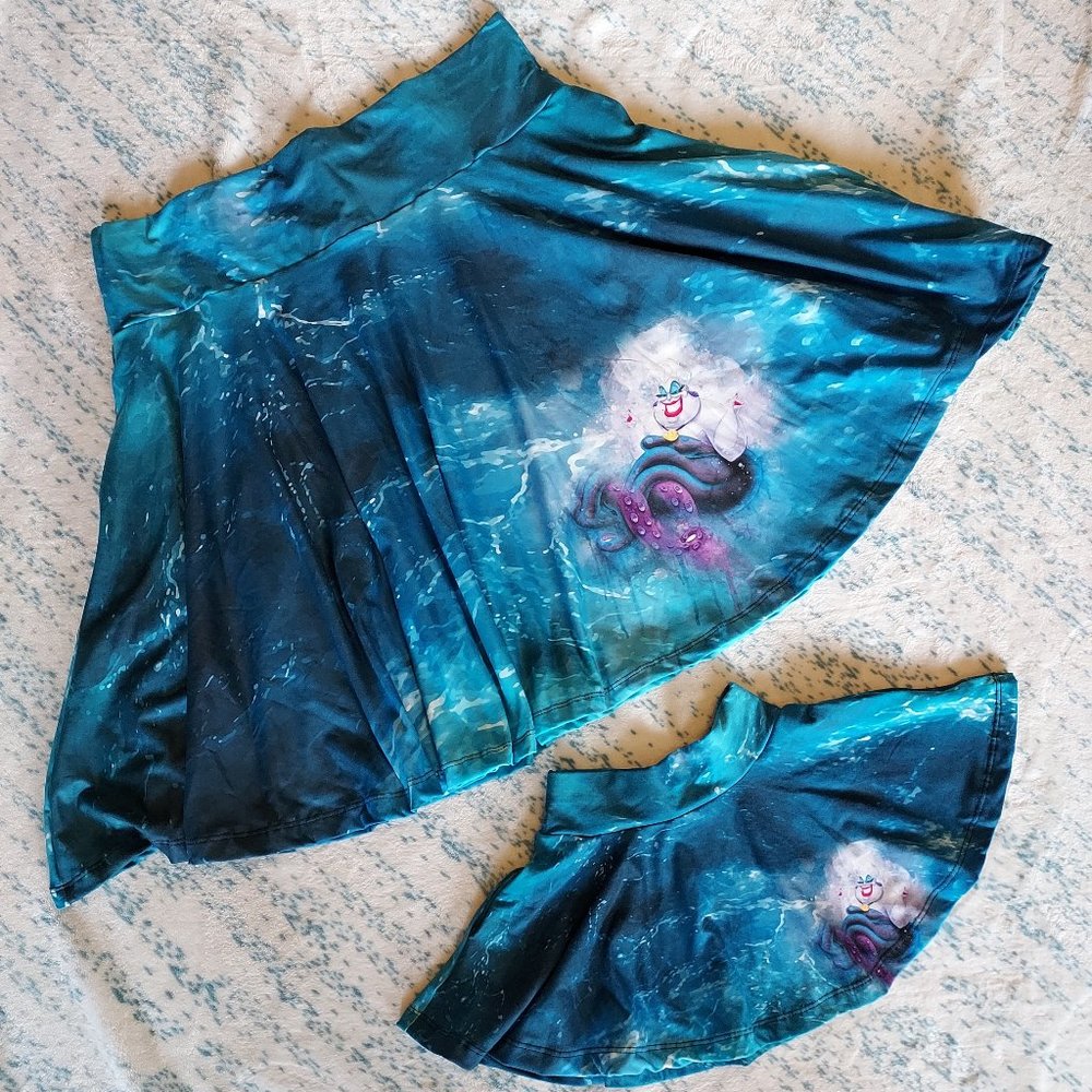 Mommy And Me Blue Little Mermaid 2x And 4T Skirt Set